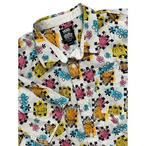 Vans X Spongebob Short Sleeve‎ Button Up Shirt Kids Size XL